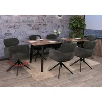 Mendler 6er-Set Esszimmerstuhl HWC-O77, Küchenstuhl Stuhl, drehbar Auto-Return, Stoff