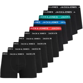 JACK & JONES JACHUEY TRUNKS Schwarz/Rot/Blau/Petrol XL 10er Pack