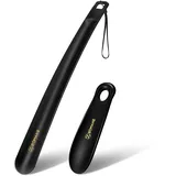 ZOMAKE Schuhlöffel Lang Kunststoff 41 cm,Schuhlöffel Langer Kunststoff Stabil,Schuhanzieher Klein Plastik 19 cm,Reiseschuhlöffel Unterwegs Shoe Horn für Kinder Damen Herren Ältere Menschen(2er-Pack) - 41 cm + 19 cm