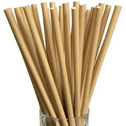 LUXENTU Jumbo Papier-Trinkhalme 20 cm - ø 8 mm natur 100 Stück