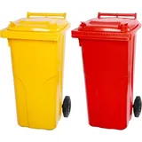 Proregal 2-Rad-Mülltonne MGB HDPE-Kunststoff 120 Liter Gelb | Rot