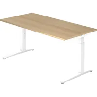 Hammerbacher Schreibtisch C-Fuß 160x80cm Eiche / Weiß
