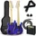 3rd Avenue E-Gitarrenset für Kinder in 1/4-Größe, Junior-Gitarre für Anfänger – mit tragbarem Verstärker mit 5 W, Kabel, Tasche, Plektren und Gurt – in Lila Galaxie