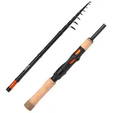 Shimano Fishing Shimano STC AX Mini Tele Spinning, 2,10m, 7-21g, 10 Teile, Telescopic Reise Angelrute