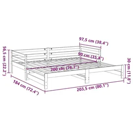 vidaXL Tagesbett 90 x 200 cm Wachsbraun