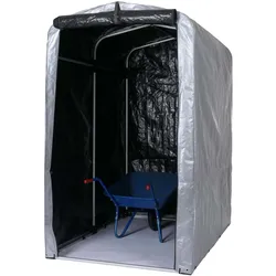 Gerätehaus MCW-N61, Gartenschuppen Geräteschuppen Gartenhaus, Alu UV-Schutz wasserfest, 201x121x201cm ~ silber