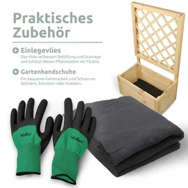 holz4home® holz4home Pflanzkasten mit Rankgitter Pflanzkübel mit Rankgitter Spalier für Rankpflanzen S