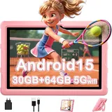 ZENTALITY Kinder Tablet 10 Zoll Android 15 mit 30GB RAM + 64GB ROM(2TB), 5G WLAN 6, Widevine L1, Elterliche Kontrolle, 8-Core, 8000 mAh, Kids Tablet mit Kinder Hülle Eva + 360° Drehbarer Ständer,Rosa