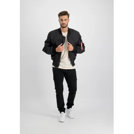 Alpha Industries Winterjacke ALPHA INDUSTRIES "MA-1 Emb. Logo Puffer", Herren, Gr. S, schwarz, Obermaterial: 100% Polyester; Futter: 100% Polyester; Füllung: 100% Polyester, Jacken Winterjacke