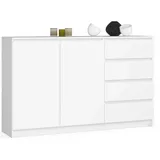 akord furniture factory Akord K013 Weiß 160 cm 2 Türen 4 Schubladen 2 Ebenen B160 x H99 x T40 cm