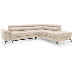 Ecksofa Mocca Leder Rosa