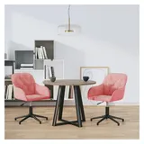 furnicato Esszimmerstuhl Rosa Samt 56x61,5x(72-80) cm mit Metall- und (2 St) rosa