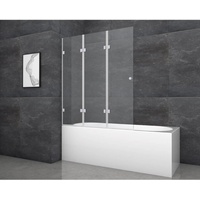 Aurlane Badewannenfaltwand Silver Elegance 120 cm x 140 cm Chrom 3-flügelig