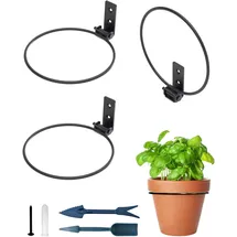 NACETURE Blumentopfhalter Ring für Wandhalterung 15,2 cm faltbar – robuste runde Metall-Pflanzgefäßhaken – Zauntopf Pflanzenhalter Hängehalterung für den Innen- und Außenbereich
