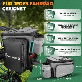 MIVELO Gepäckträgertasche schwarz