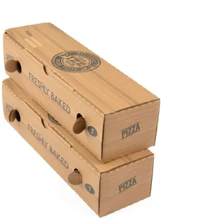 KURTT - 100 Stück Pizzakartons, Modell Rollo (7×8×28 cm), kraft, Wellpappe braun Pizzabehältnisse Boxen für Pizza Rollo Box Dürümbox Pitabox Lamacun Rollobox