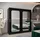 abiks möbel Schwebetürenschrank Promo 200 x 200 x 62 cm Schwarz