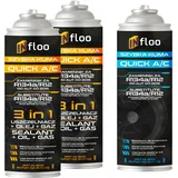 INfloo Quick A/C 2× 3-in-1 Kältemittel R134a + Öl + Dichtmittel + 1× R134a Gas | Für Fahrzeuge bis 2016 | Ersatz für R134a