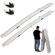 Baumarktplus TRUTZHOLM 2 x Alu Auffahrrampe klappbar 307 cm extra lang 900 kg geriffelt Motorradrampen