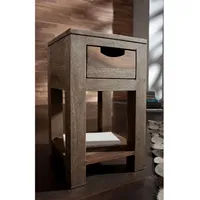 MASSIVMOEBEL24.DE Beistelltisch Sheesham 29x29x50 grau geölt, NATURE GREY #30