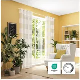 Neutex for you! Vorhang SONORA (1 St), Ösen, halbtransparent, Jacquard, 3D Musterung im Leinen-Look weiß