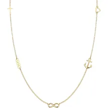 Elli Halskette Silber 925 Vergoldet 24K Kreuz Herz Infinity Anker Anhänger Kette Damen Schmuck Geschenke für Frauen Mädchen Mama Freundin, Silberkette Länge 40 cm