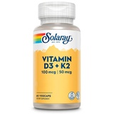 Solaray Vitamin D3 + K2 Kapseln 60 St.