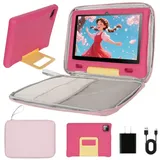 BUFO 10 Zoll Android 15 Octa Core 128 GB HD IPS Elternkontrolle Kinder Tablet (10,1", 128 GB, Android 15, WiFi 6, HD IPS 1280x800, WiFi 6 BT 5.3, 5000mAh, mit Tasche) rosa