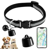 Bukbas GPS Tracker Katze Hund, Mini GPS Tracker Ohne ABO für Katzen Hunde, Kompatibel mit iOS & Android, Bluetooth Haustierortungsgerät