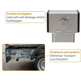 PRO PLUS Anhängerstützen 2x höhenverstellbar 410–655 mm 1300 kg