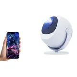Tragbarer Smart Beamer - Kugelförmiger Mini-Projektor - 4K-Support & 1080p - Android 11 - Wi-Fi 6 & BT 5.2 - Autofokus - Automatische Keystone-Kor...