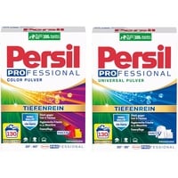 PERSIL Professional Pulver-Set 2x 130 Waschladungen (260WL) 1x Color & 1x Universal, Waschpulver-Set Großpackung mit Tiefenrein Technologie, auch für Profis, für hygienische Frische