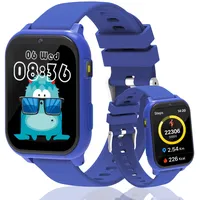 pmstuy Smartwatch Kinder mit Schrittzähler Uhr, 1,83" HD Kinder Smartwatch mit Schlafmonitor, 18 Spiele, Wecker, Taschenlampe, IP68 Wasserdicht, Fitness Tracker Geschenk für Mädchen und Jungen
