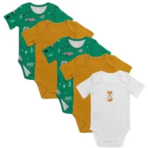 Schlummersack Bio Baby-Bodys kurzarm 5er-Pack in Orange | Gr.: 86