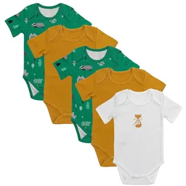 Schlummersack Bio Baby-Bodys kurzarm 5er-Pack in Orange | Gr.: 86