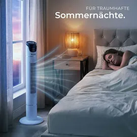 Tectake Turmventilator 110 cm Weiß