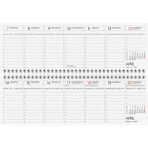Glocken Schreibtischquerkalender 2026 Rot