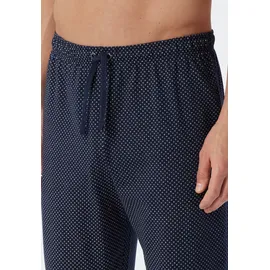 SCHIESSER Pyjama "Ebony", Herren, Gr. 98, blau (800, blau), Single Jersey, Obermaterial: 100% Baumwolle, unifarben, bequem lang, Rundhals, Homewear-Sets Pyjama, mit rundem Halsausschnitt