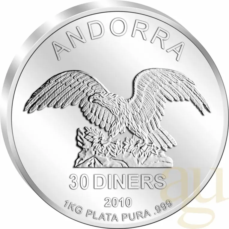 1 Kilogramm Silbermünze Andorra Eagle 2010