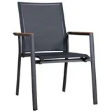 Zebra Technologies Fly Stapelsessel 62 x 69 x 91 cm graphit/carbon grey/Teak Armlehnen