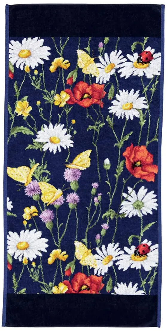 Feiler Handtücher Daisy Field Handtuch 50x100 cm | schwarzblau - blau