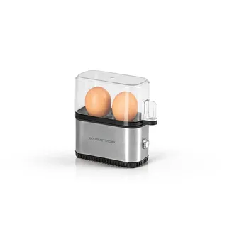 GOURMETmaxx Eierkocher Kompakt 2.0 + Eipicker Schwarz/Silber