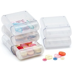 buttinette Aufbewahrungsboxen, Größe: 9 x 7,5 x 3 cm, Inhalt: 5 Stück