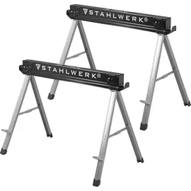 STAHLWERK Sägebock 2er Set 500 kg Universal Arbeitsbock Klappbock Gerüstbock