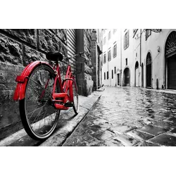 Fototapete PAPERMOON "Retro Old Town Bike", bunt (mehrfarbig), B:4m L:2,6m, Vlies, Tapeten