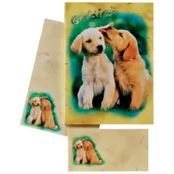 DFW Briefpapiermappe Kinder 10/10 farb. 180350 Hundewelpen