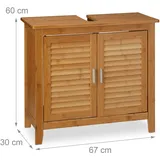 Relaxdays Waschbeckenunterschrank - - Evoke Eiche - cm
