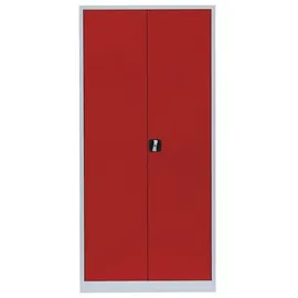 Lüllmann Flügeltürenschrank Aktenschrank 195 x 92 x 50 cm grau/rot
