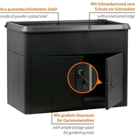Dobar XL Hochbeet aus Metall mit Unterschrank 107 x 58 x 78 cm Anthrazit