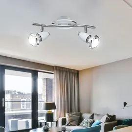 GLOBO Deckenlampe LED 2x4 Watt chrom weiß